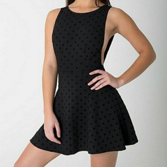 American Apparel Dresses & Skirts - American Apparel Black Polka Dot Skater Dress M